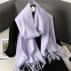 thumbnail image 4 of 62Color Solid Women Winter Scarf Warm Thicken Cashmere Shawl Outdoor Fashion Luxury Tassels Pashmina Lady Wrap Windproof Scarves, 4 of 5