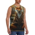 thumbnail image 2 of Kdxio Streamside Meditating Fox for Men's Muscle T-shirt,Sleeveless for Workout Running Athletic Gym Lounge Casual, 2 of 5