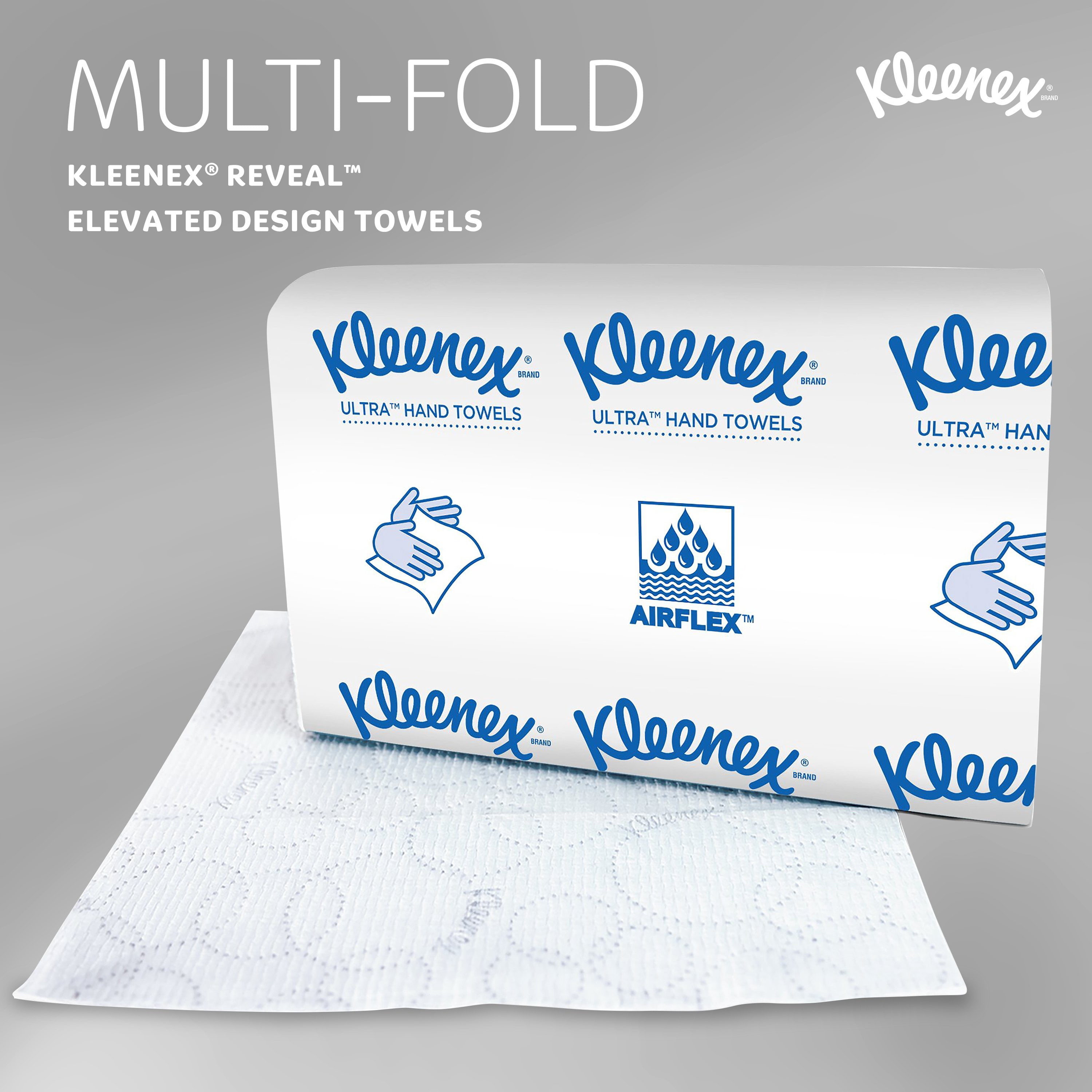 Kleenex Reveal Multifold Paper Towels, Bulk (46321), 2-Ply, 7.5" x 9.4" Towel, for Kimberly-Clark Professional Countertop System Dispensers (150 Sheets/Pack, 16 Packs/Case, 2,400 Sheet Total)