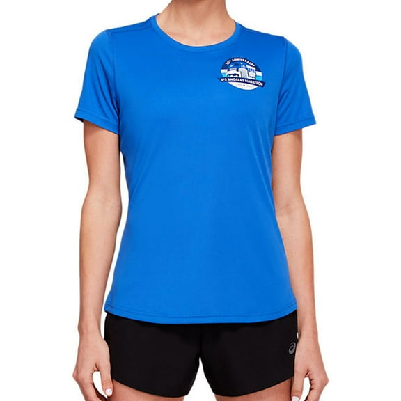 ASICS Womens L.A. Marathon Graphic T-Shirt, Blue, Medium