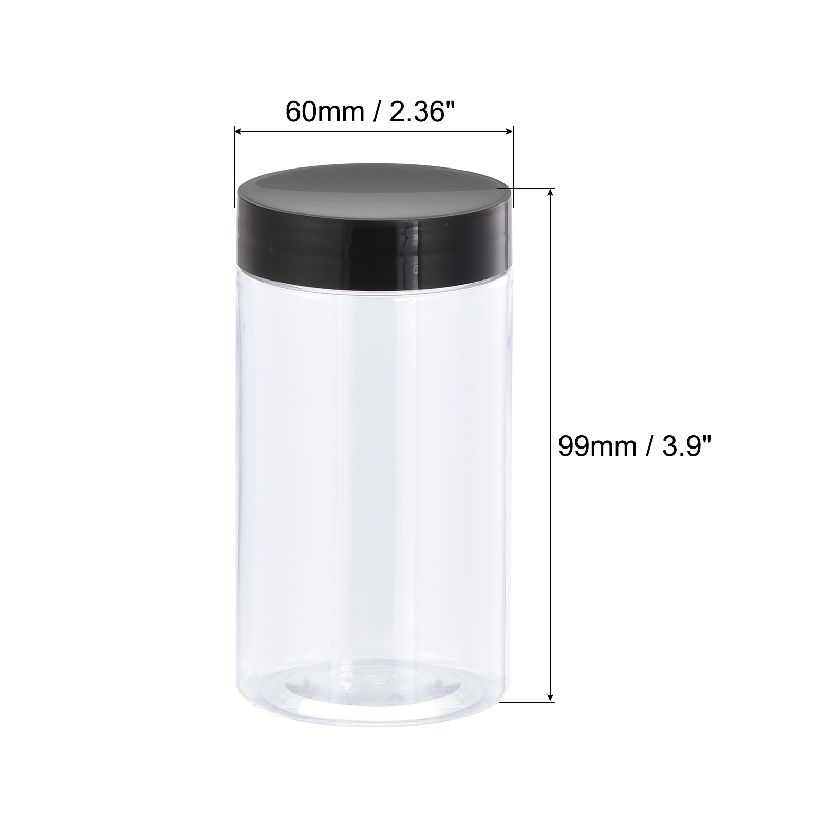 Unique Bargains Round Plastic Screw Top Lid Large-Mouth Empty Container 99mm x110mm 4Pcs