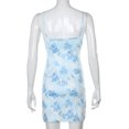 thumbnail image 2 of Vestido ajustado con tirantes y estampado floral de encaje con tiras sexy para mujer de Blue S, 2 of 8