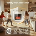 thumbnail image 2 of FURRYFECTION 40" Electric Fireplace with Mantel, Freestanding Fireplace Heater TV Stand with Adjustable 3D Flame, Remote Control, 1500W, White, 2 of 8