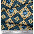 thumbnail image 3 of Soimoi Orange Georgette Viscose Fabric Check & Geometric Print Sewing Fabric Yard 42 Inch Wide, 3 of 5