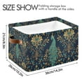 thumbnail image 4 of Yayeee Canvas Storage Basket with Handles for Shelves Fabric Bins Closet Organizer, Navy Blue Peacock Pattern, 4 of 8
