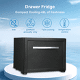 thumbnail image 2 of Techomey Drawer RV Refrigerator 12V Truck Cooler AC DC Fridge Hotel 1.7 cu ft Quiet, 2 of 10