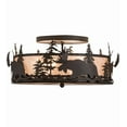 thumbnail image 6 of Meyda Tiffany 200517 Moose At Dusk 4 Light 24" Wide Semi-Flush Drum Ceiling Fixture -, 6 of 7