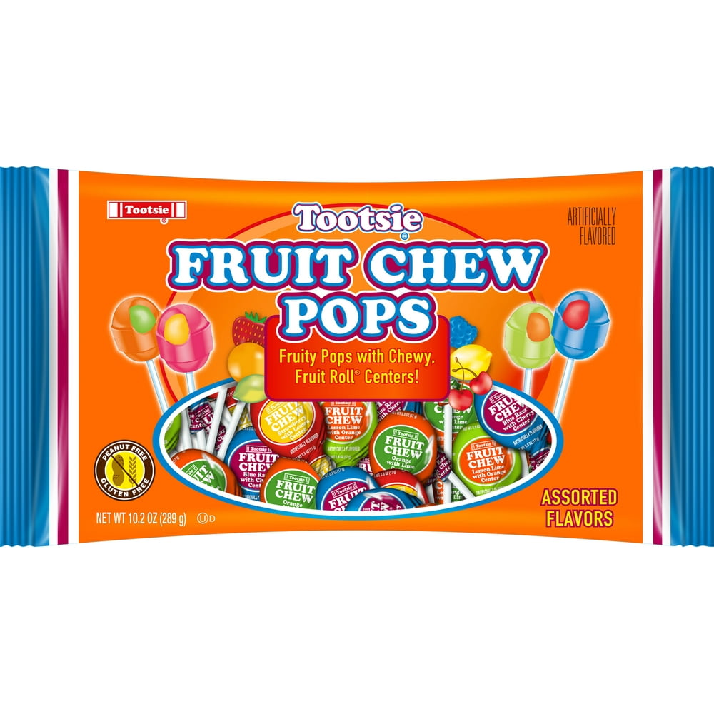 Tootsie Fruit Chew Pops Assorted Flavors Lollipops, 10.2 Oz Walmart