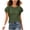 Z50 Army Green, variant on Flutter Sleeve Tops for Women Flattering Crewneck Casual Summer Top Soft Comfortable Elegant Layered Ruffle Sleeve Blouses Pink,S