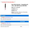 thumbnail image 2 of Rear Shock Absorber - Compatible with 1996 - 2007 GMC Savana 2500 RWD 1997 1998 1999 2000 2001 2002 2003 2004 2005 2006, 2 of 2