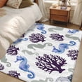 thumbnail image 4 of 2.7'x5' Area Rugs, Seahorse Coral Coastal Indoor Outdoor Area Rug for Living Room Bedroom, Nautical Summer Beach Ocean Sea Washable Bathroom Rugs Kitchen Floor Carpet Mats Home Decor Aesthetic, 4 of 8