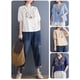 thumbnail image 2 of Blusa, Blusa suelta para mujer Bordado Media manga Tallas grandes Vintage Holiday Camisetas Meterk Beige, 2 of 7