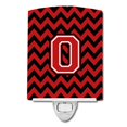 thumbnail image 1 of Carolines Treasures CJ1047-OCNL Letter O Chevron Black & Red Ceramic Night Light, 1 of 1