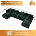 thumbnail image 2 of Aukfa 141" U Shaped Cloud Couch Oversized 6 Seat Sectional Sofa with USB&Cupholdes Storage Console for Living Room, Corduroy, Green, 2 of 9