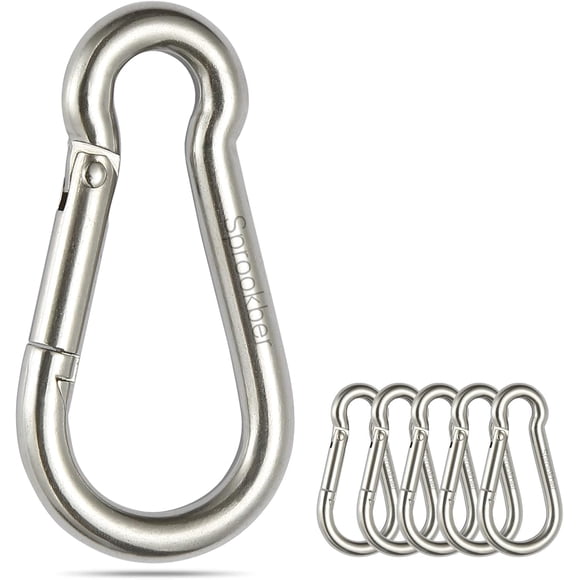 Mosquetón Spring Snap Hook Sprookber de acero inoxidable x6