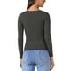 thumbnail image 3 of CAMISA DE MANGA LARGA A RAYAS PARA MUJERES INSPIRADA CHIC, CUELLO BARCO, TEE BÁSICO ELÁSTICO CASUAL XS NEGRO, 3 of 6