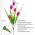 thumbnail image 6 of Zukuco 4 Bundles Outdoor Artificial Tulips Fake Flowers UV Resistant Faux Plastic Greenery Shrubs Plants for Home Outside Garden Porch Window Farmhouse Decor, Rose Red, 6 of 6