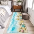 thumbnail image 4 of Runner Rug 2 x 6 Ft, Blue Summer Beach Washable Non-Slip Floor Mat for Kitchen Hallway/Entryway, Coastal Starfish Shell Nautical Waves Long Kitchen Runner Area Rugs for Living Room, Low-Profile, 4 of 8