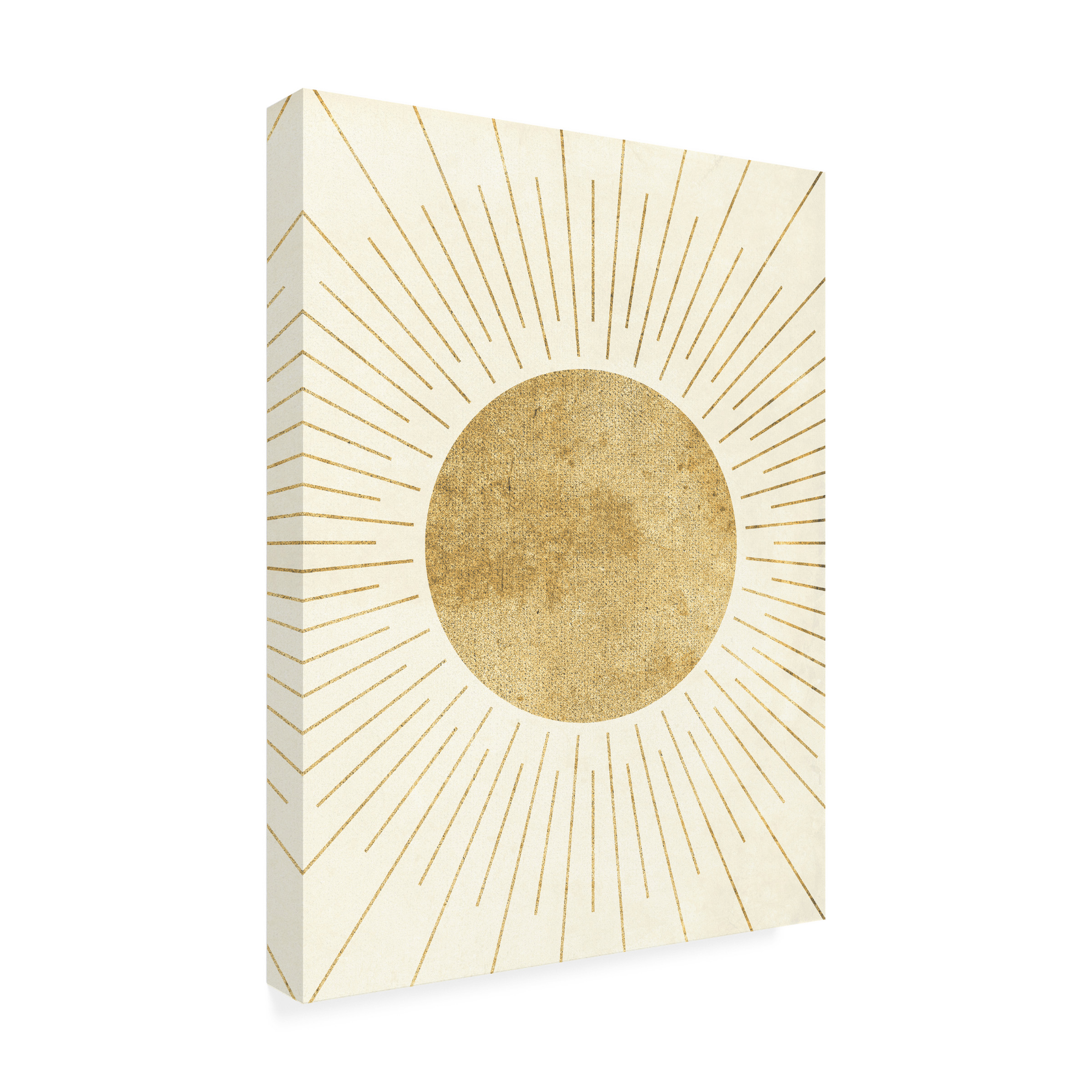 Canvas Wall Art - Tom Quartermaine 'Set of 3 Gold Sun Moon Star 1' Wall Art for Living Room, Bedroom, or Office DÃ©cor by Trademark Fine Art - 24 x 32 Inches