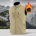 thumbnail image 2 of Men's Nylon Vest Sleeveless Workwear Waistcoat Both Sides Worn Reversible Design Stand Collar Multiple Pockets Outdoor Hiking Casual Daily Travel Camping | Zenithor,Khaki L, 2 of 9