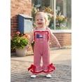 thumbnail image 4 of BemeyourBBs Toddler Baby 4th of July Outfit Patriot Independence Day Clothes Toddler Girl Summer Jumpsuit USA Flag Embroidery Sleeveless Waffled Striped Bell Bottom Overall Pants, 4 of 9