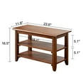 thumbnail image 3 of ACRO Storage Bench Wooden Shoe Bench Rustic Solid Wood Entryway Bench (Brown,23.6"), 3 of 5