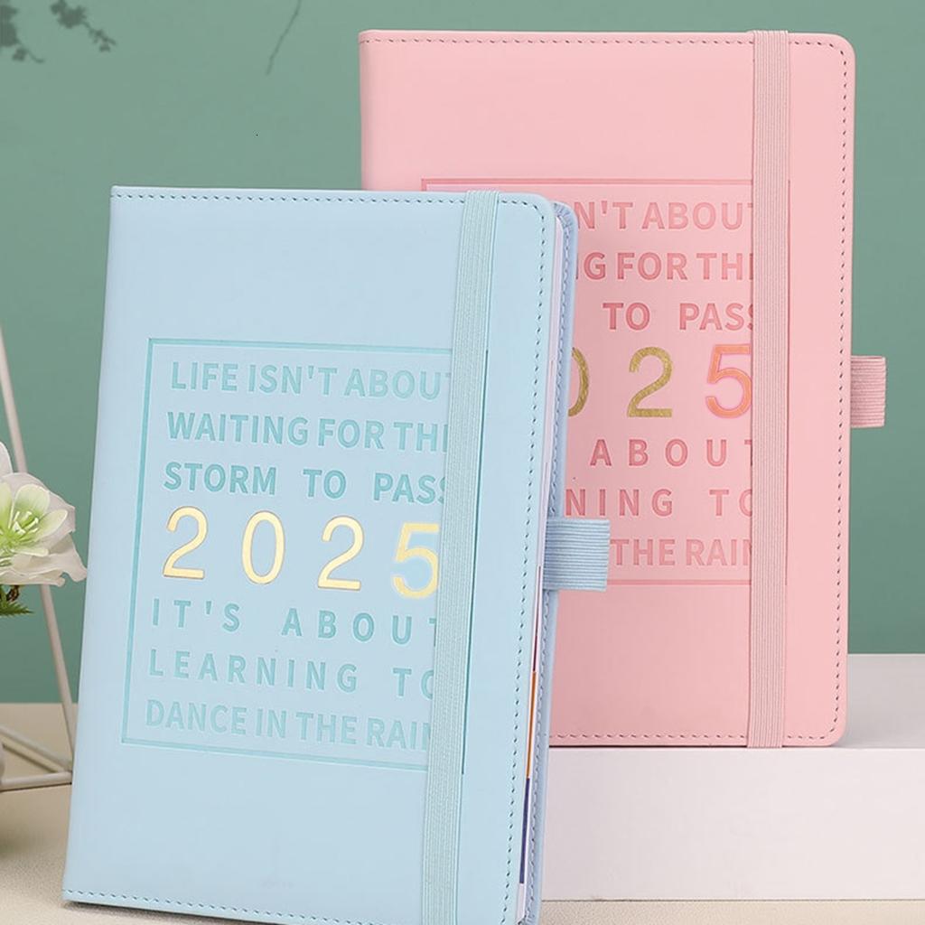 2025 Leather Daily Planner Journal Notebook Weekly Monthly Planner Academic Diary Appointment Book for Teacher Student