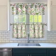 thumbnail image 3 of Pioneer Kitchen Curtains and Valance Set 24 Inch Tier Red Pink Flowers Leaf Curtains Small Drapes for Cafe Living Room Bathroom Farmhouse 3 Pieces Set Rod Pocket, 3 of 6