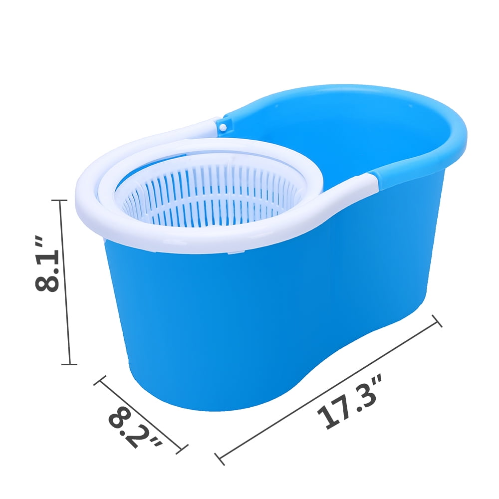 Kepooman Microfiber Spin Mop & Bucket Floor Cleaning System, Blue Kepooman Microfiber Spin Mop & Bucket Floor Cleaning System, Blue
