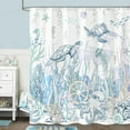 thumbnail image 2 of Nautical Coastal Sea Turtle Shower Curtain Ocean BeachShower Curtains for Bathroom Anchor Jellyfish Seahorse Starfish Seashell Bath Curtain Decor (72'''' × 72''''), 2 of 6