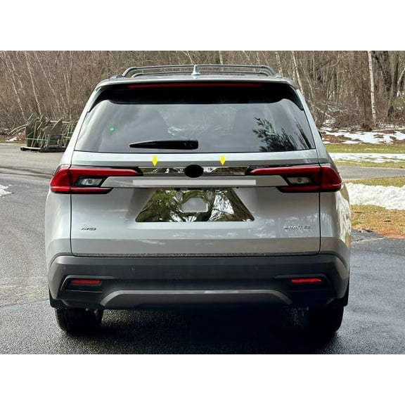 QAA part LB74160 is a 2 piece Stainless Steel License Bar, Above plate accent Trim that is compatible with Toyota Grand Highlander 2024