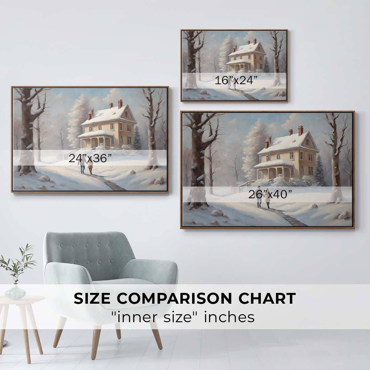 Vintage Landscape-CCVIII By Wexford Home Framed in Walnut Wood Gallery Wrapped Canvas 27 in. x 41 in.