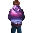 thumbnail image 3 of Bingfone Purple Moon Tree Night Sky Pattern Youth Classic Hoodies Soft Hooded Pullover Sweatshirts for Girls and Boys, 3 of 6