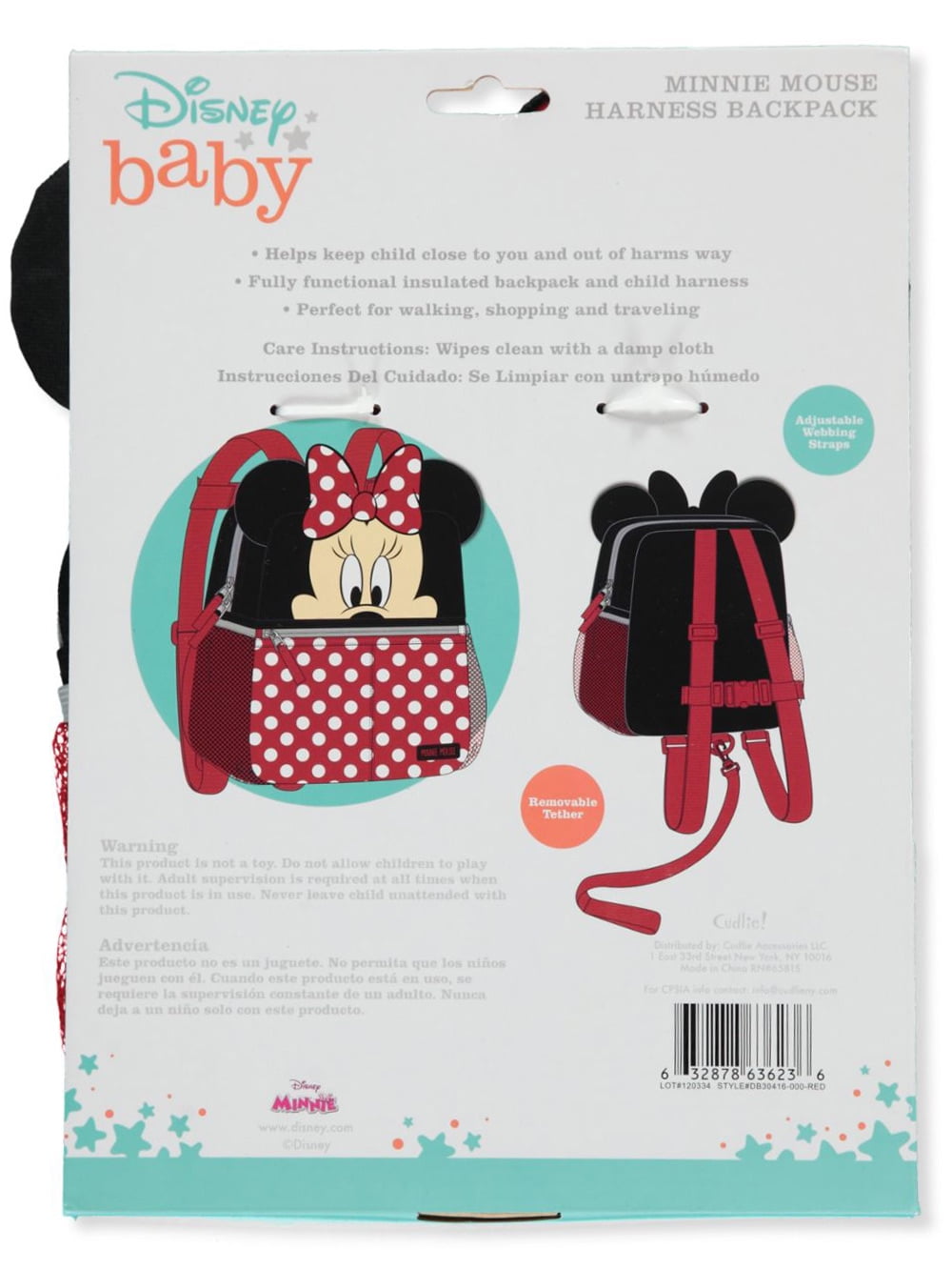Personalized Minnie Mouse 10 Inch Mini Backpack with Harness