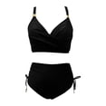 thumbnail image 3 of HAIJIE Tankini Women's Swimsuits 2 Piece Sheer Mesh Swimsuit Dress Swimwear Bikinis for Women Wife Beach Towel Wrap Skirt (Black,M), 3 of 4