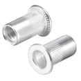 thumbnail image 1 of Unique Bargains #10-24 Écrous à Rivet en Alliage d'Aluminium Tête Plate Filetée Argent 50 Pcs, 1 of 5
