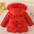 thumbnail image 4 of ZACPNCV Parkas for Girl's Winter Coat Jacket Hooded Kids Toddler Solid Color Parka Outwear Warm Cotton Puffer Hooded Jacket Red, 4 of 5