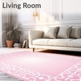 thumbnail image 2 of ODIKA 8'x10' Machine Washable Non-Slip Area Rug, Dreamscape Cloud Motif Interlocking Swirl Modern Art Design High Traffic Rug, Pink, 480300, 2 of 7