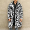 thumbnail image 2 of Penkiiy Men’s Faux Fur Long Coat Winter Warm Thicken Jacket Cardigan Fluffy Soft Plush Outerwear Overwear S-4XL Faux Fur Coat Men White, 2 of 6