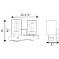 thumbnail image 3 of Gulliver Collection Two-Light Galvanized Finish Clear Seeded Glass Coastal Bath Vanity Light, 3 of 4