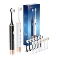 thumbnail image 1 of Aneebart Sonic Cepillo de dientes eléctrico, paquete de 2, cepillo de dientes eléctrico para adultos, cepillo de dientes eléctrico de viaje incluye 12 cabezales de cepillo, IPx8 impermeable (blanco y, 1 of 5