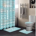 thumbnail image 1 of POGLIP Inspirational Quote 4 Piece Bathroom Set Shower Curtain Bath Rug Contour Mat and Toilet Lid Cover, 1 of 5