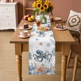 thumbnail image 2 of Octopus Coastal Table Runner 72 Inches, Summer Beach Coral Starfish Ocean Bed Runner Dresser Scarves Tabletop for Indoor Outdoor Parties/Ceremony/Banquet, 14" x 72", 2 of 9