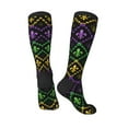 thumbnail image 4 of Balery Mardi Gra Geometric Fun Novelty Socks Men'S Women'S Crew Socks Funny Crazy Novelty Socks Quirky And Cool Socks, 4 of 9