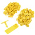 thumbnail image 4 of Ear Tags, 100pcs TPU Soft  Safe Durable Ear Tag For Livestock Pig Livestock  For Breeding Population Prevention Control No Letters, Yellow, 4 of 8