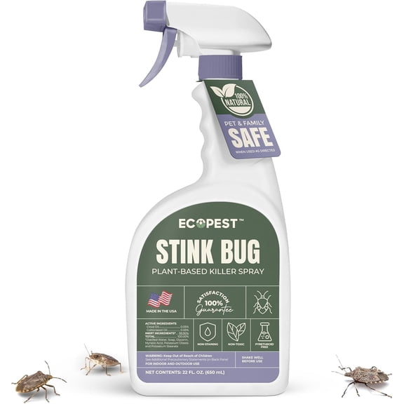 Stink Bug Spray – Natural, Plant-Based Killer for Stink Bugs | Touch-Free, Odor-Free Solution for Indoor & Outdoor | Safe for Doors, Windows, Baseboards & Furniture | Child & Pet Safe (22 oz)