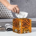 thumbnail image 6 of Rateoe Tiger Pattern Tissue Box Cover, Modern Square Decorative Leather Facial Paper Case Organizer Holder Dispenser 5X5X5'', 6 of 8