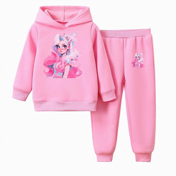 Zuwimk Toddler Boy Girls Clothes Face Graphic Print Sweatshirt Hoodie For Toddler Boy Sweatpants Fall Outfit 2Pcs Sweatsuit(T065-Light Pink)