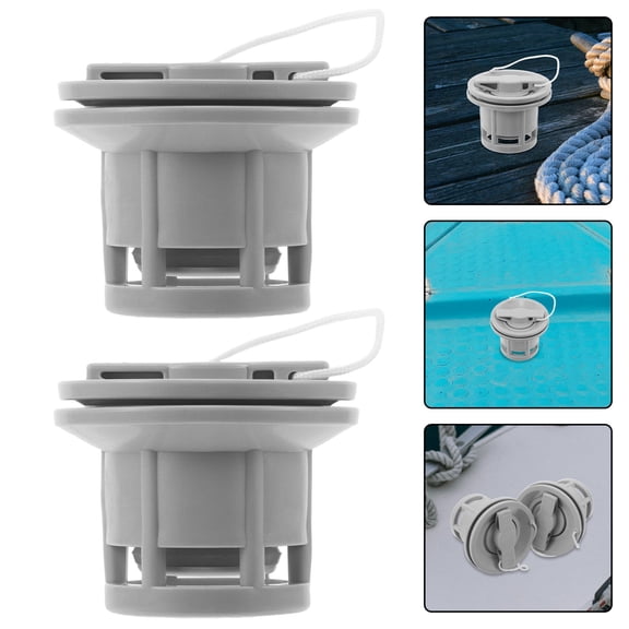 WASHWEPE Inflatable Boat Air Valve Plugs, Double Seal, Light Grey, Six-Hole Design, Durable, for Boats