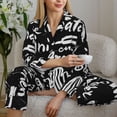 thumbnail image 4 of Wukai Pasta Bacon Print Women's Pajama Set - Soft Long Sleeve Sleepwear for Comfort and Style-Medium, 4 of 9